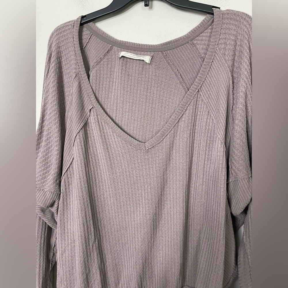 Free People We The Free Santa Clara Thermal Top In Mauve Oversized Small - Picture 3 of 9